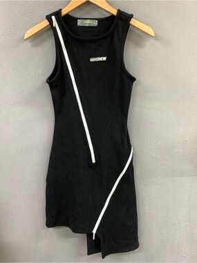49 crew Tokyo urban brand asymmetrical zipper body-con mini dress